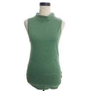 NWT Free People Green Turtleneck Tunic Top Sleeveless Shirt XS Muscle Tank